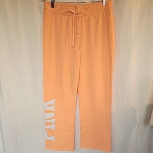 PINK Victoria's Secret Peach Joggers with White Logo